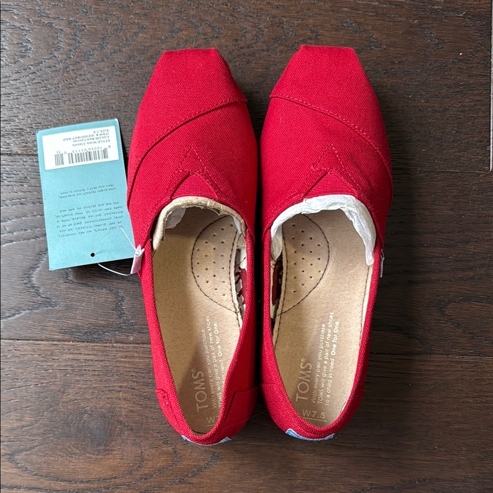 Toms Women's Bold Red Canvas Flats